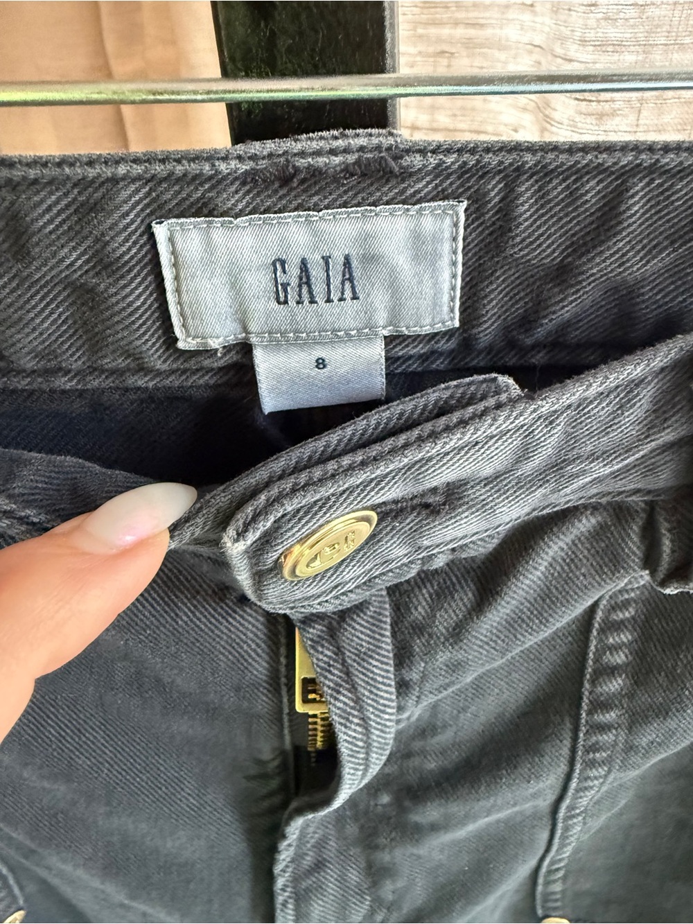 GAP x cult gaia Black Wide Barrel Leg Cargo Jeans - Picture 6 of 7